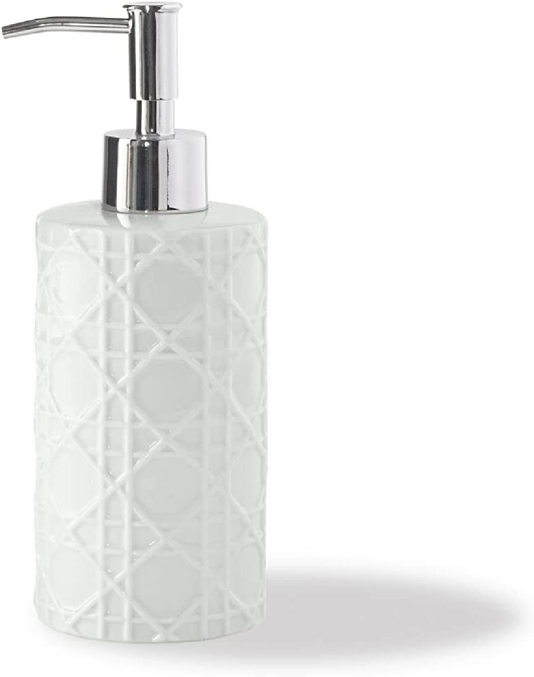 Gracie Oaks Mihal Rattan Lotion Dispenser, White Lotion Dispenser | Wayfair