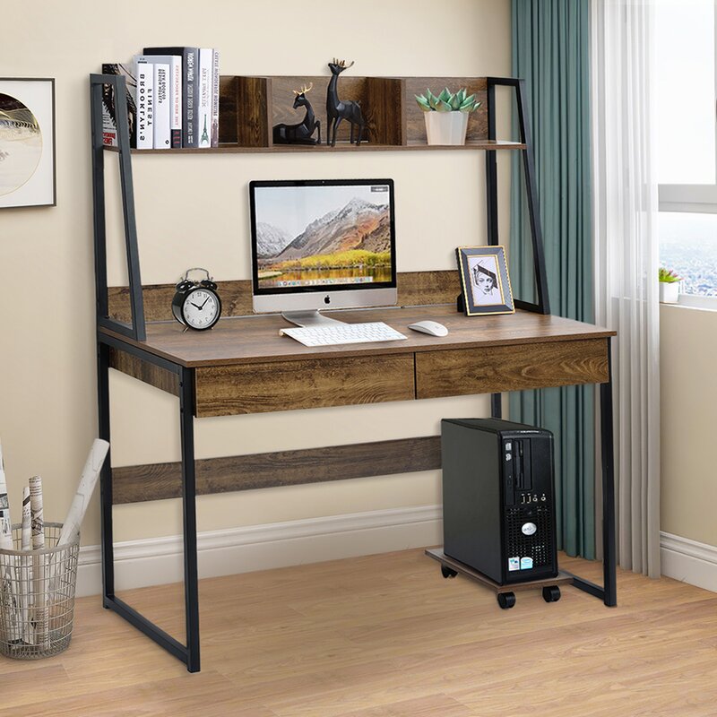 Latitude Run® Chalres Gaming Desk with Hutch | Wayfair