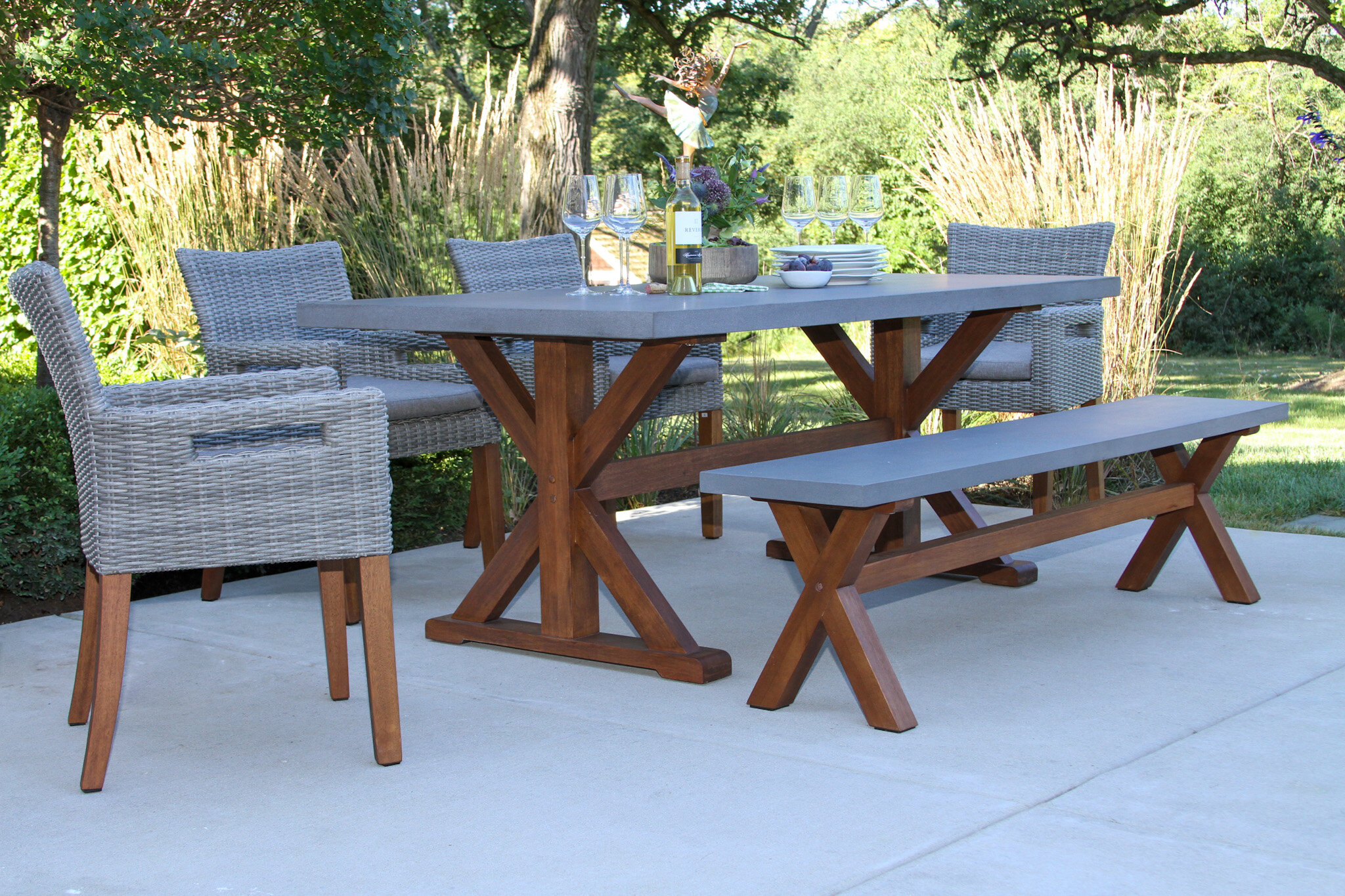 composite garden dining table