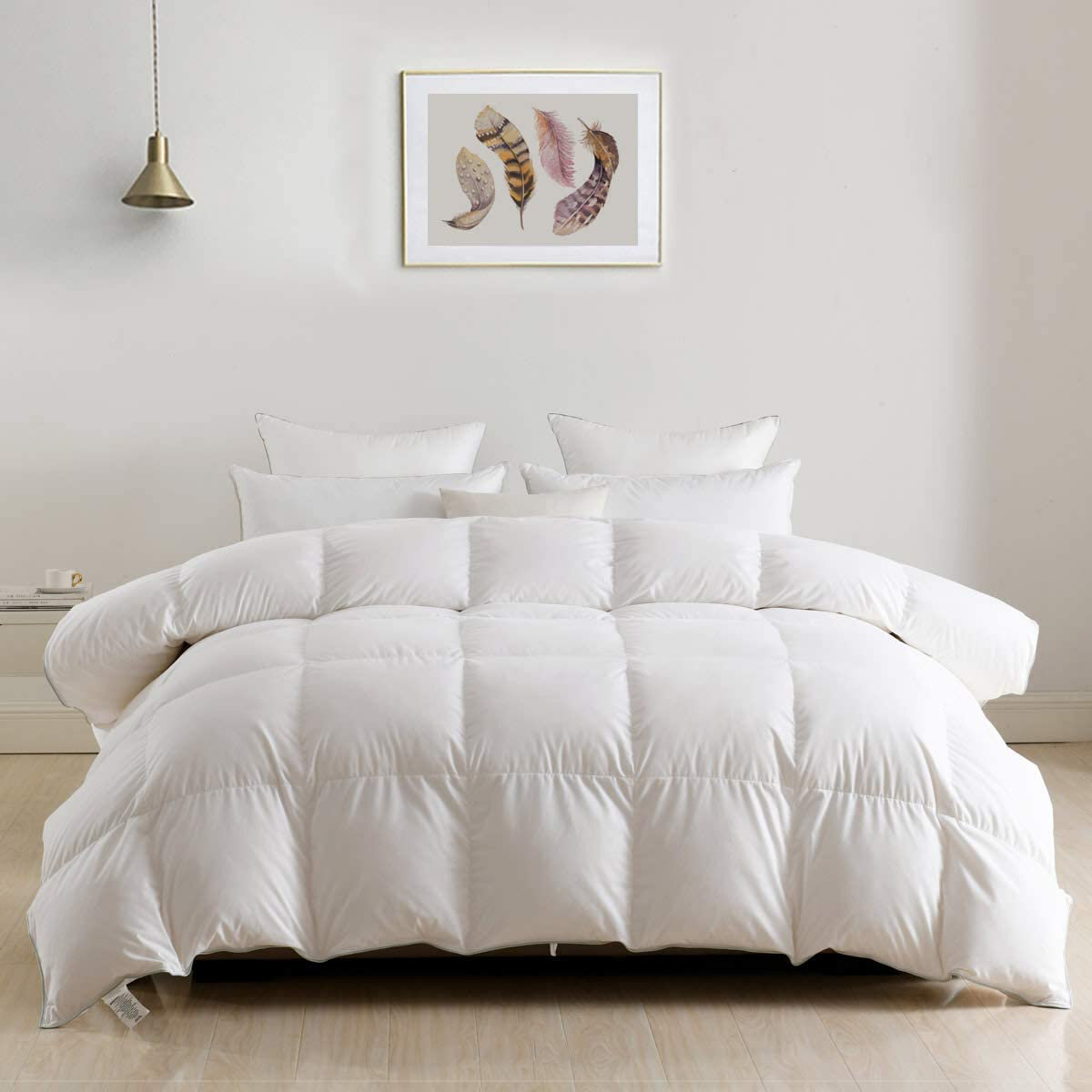 Deluxe 1200 TC Gray Down Alternative Comforter 100% Cotton Down-like properties