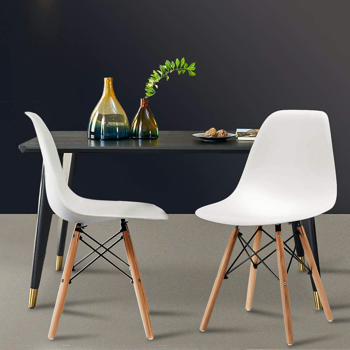 MOF Shell shape Back Dining Chairs Soft Seat and Back Velvet Living Room Chairs with Wooden Style Sturdy Metal Legs Kitchen Chairs for Dining Room New Grey, 1 MOF Shell shape Back Dining Chairs Soft Seat and Back Velvet Living Room Chairs with Wooden Style Sturdy Metal Legs Kitchen Chairs for Dining Room New Grey, 1
