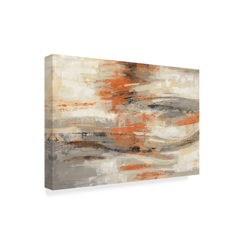 Wrought Studio Golden Dust Orange Acrylic Painting Print On