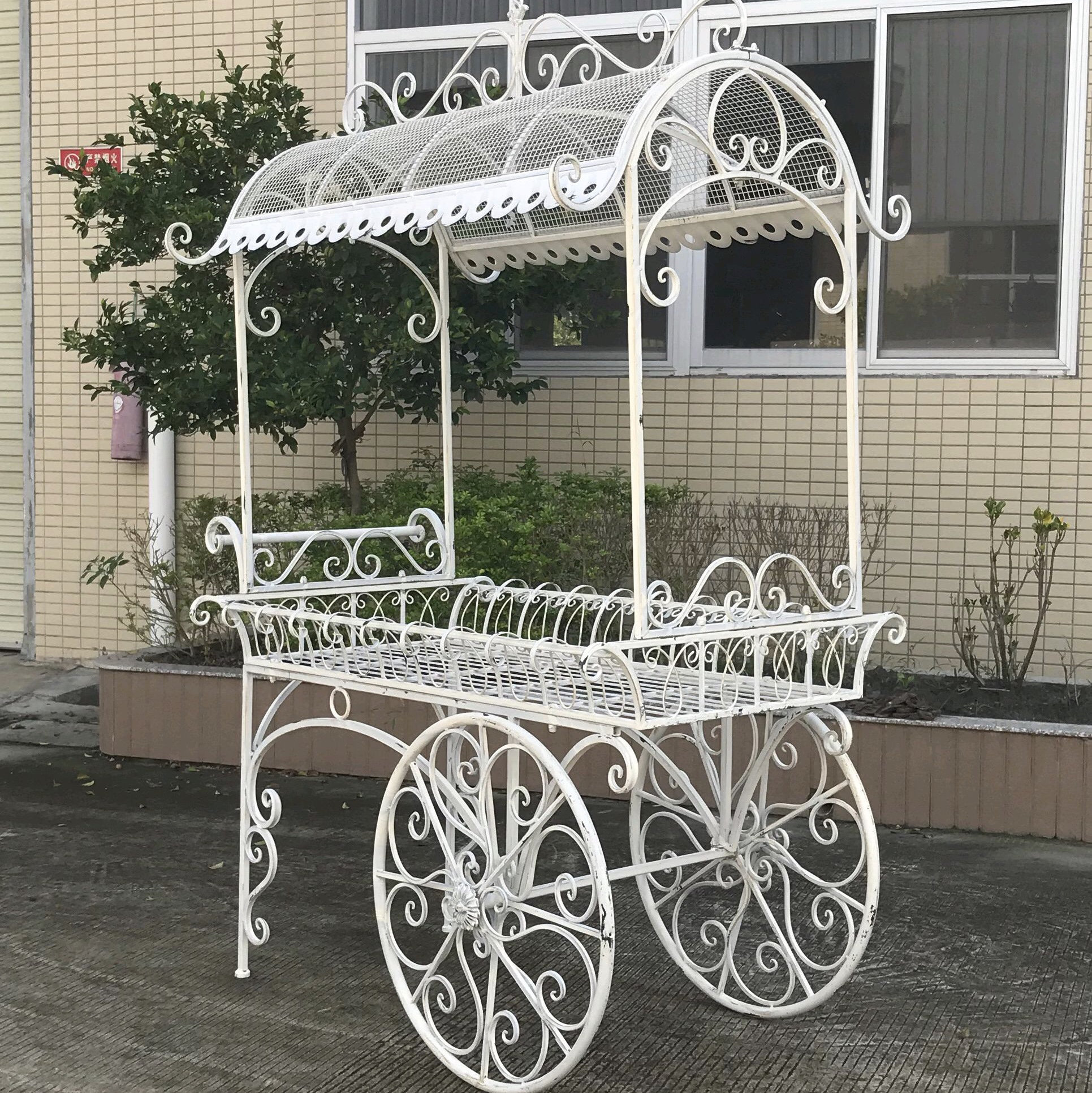 Shepshed Iron Flower Cart Plant Stand Shepshed Iron Flower Cart Plant Stand