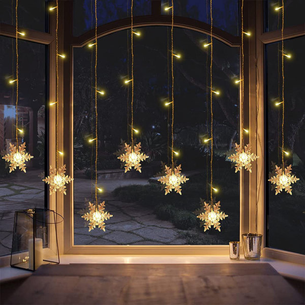 Snowflake 96LED Fairy Lights String Lights Curtain Lights Party Christmas Decor 