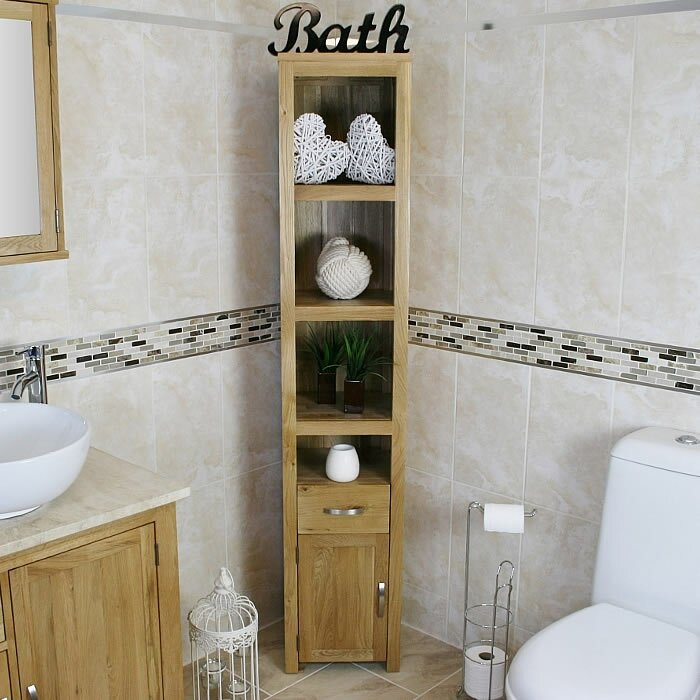 August Grove Karli 35 X 180cm Free Standing Tall Bathroom Cabinet