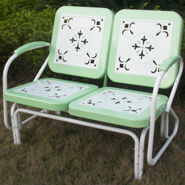 August Grove Isabela Metal Retro Glider Bench Reviews Wayfair