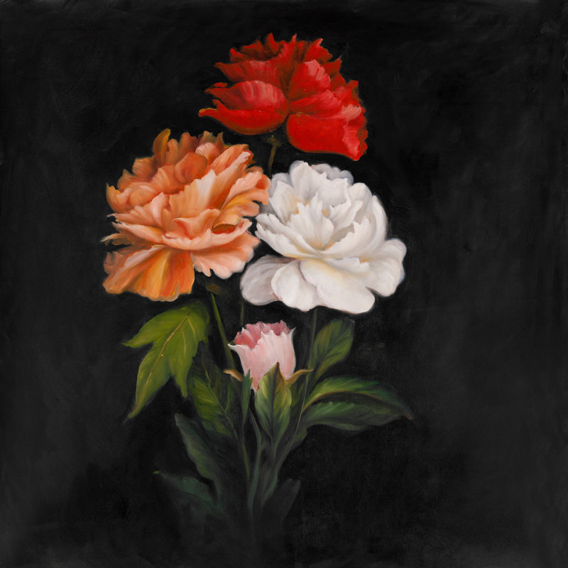 Charlton Home Beautiful Rose Flowers Oil Painting Print On