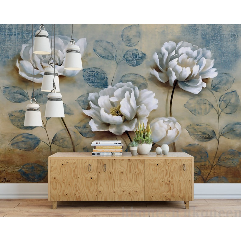 GK Wall Design Peel And Stick 3D Vintage Floral Peony ...