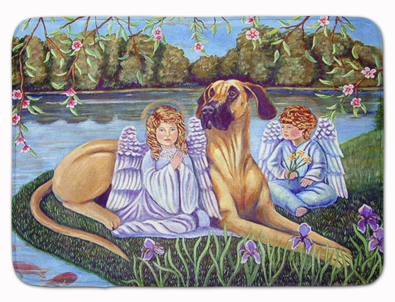 East Urban Home Angels With Great Dane Memory Foam Bath Rug Wayfair