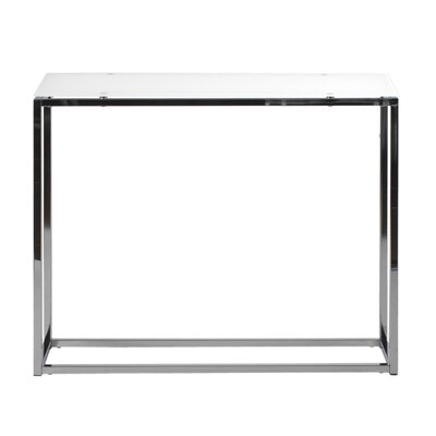 Wade Logan Bellewood Console Table  Color: Chrome /Pure White Glass Top, Size: 30.25 H x 36 W x 10 D