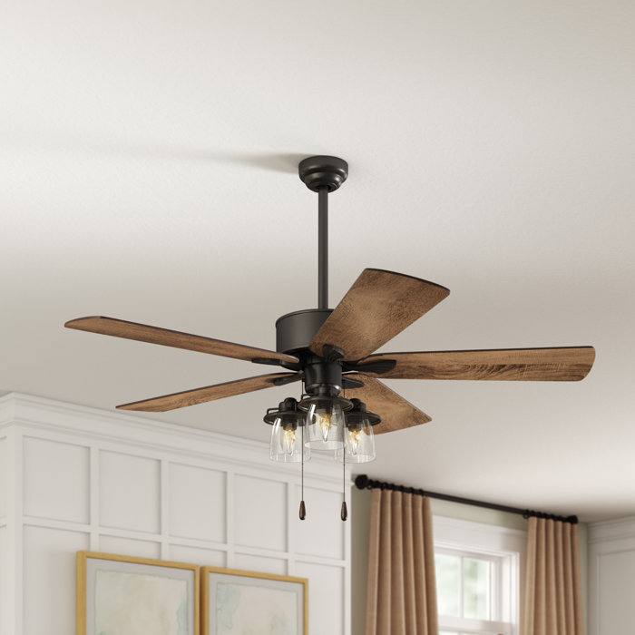 Three Posts 52 Sheyla 5 Blade Ceiling Fan Light Kit Included