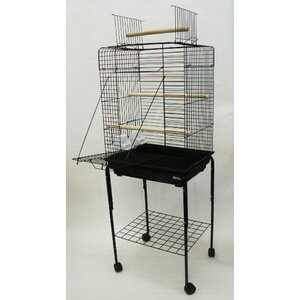 Open Play Top Small Parrot Bird Cage with Stand
