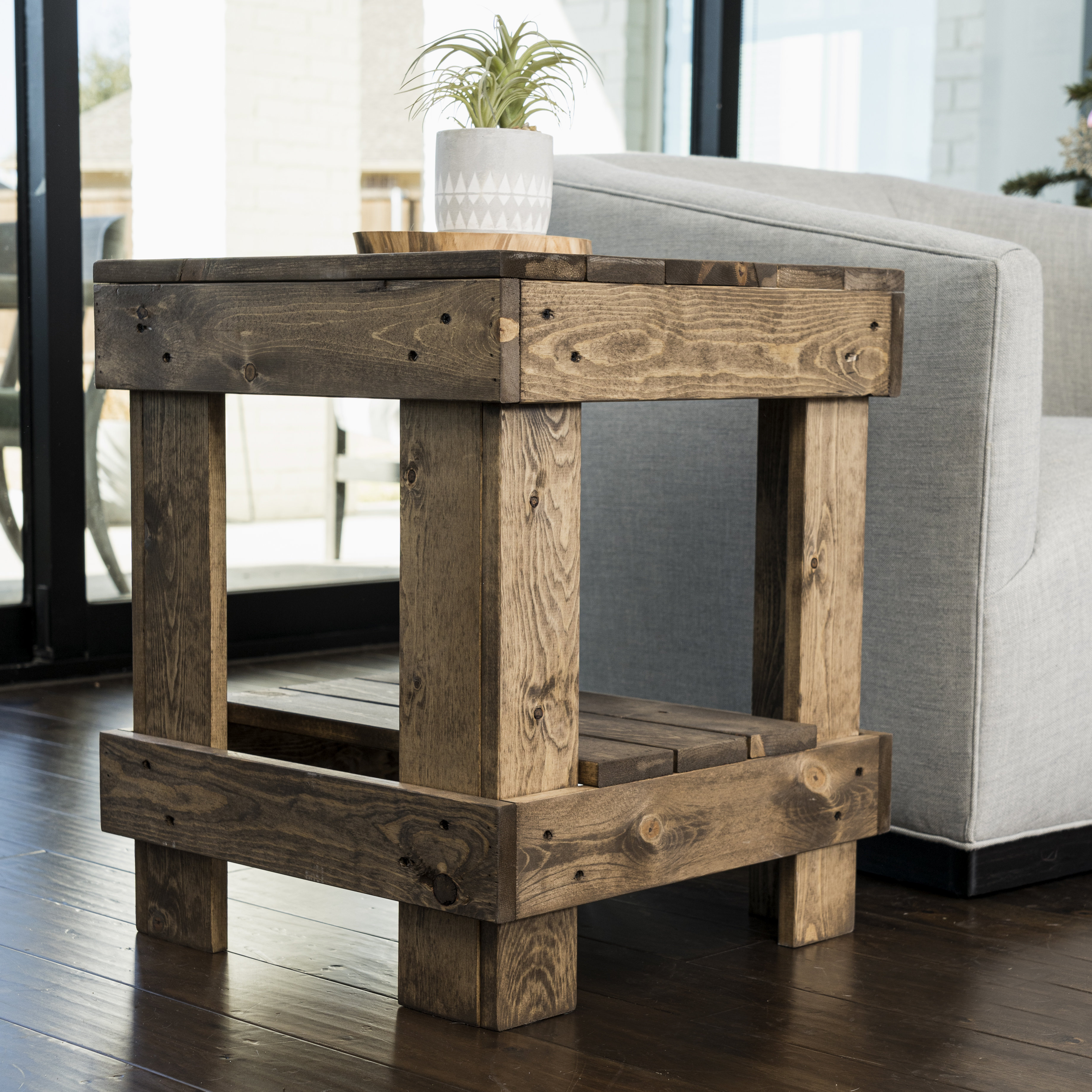 Rustic Wood End Table Coffee End Tables Living Room Furniture