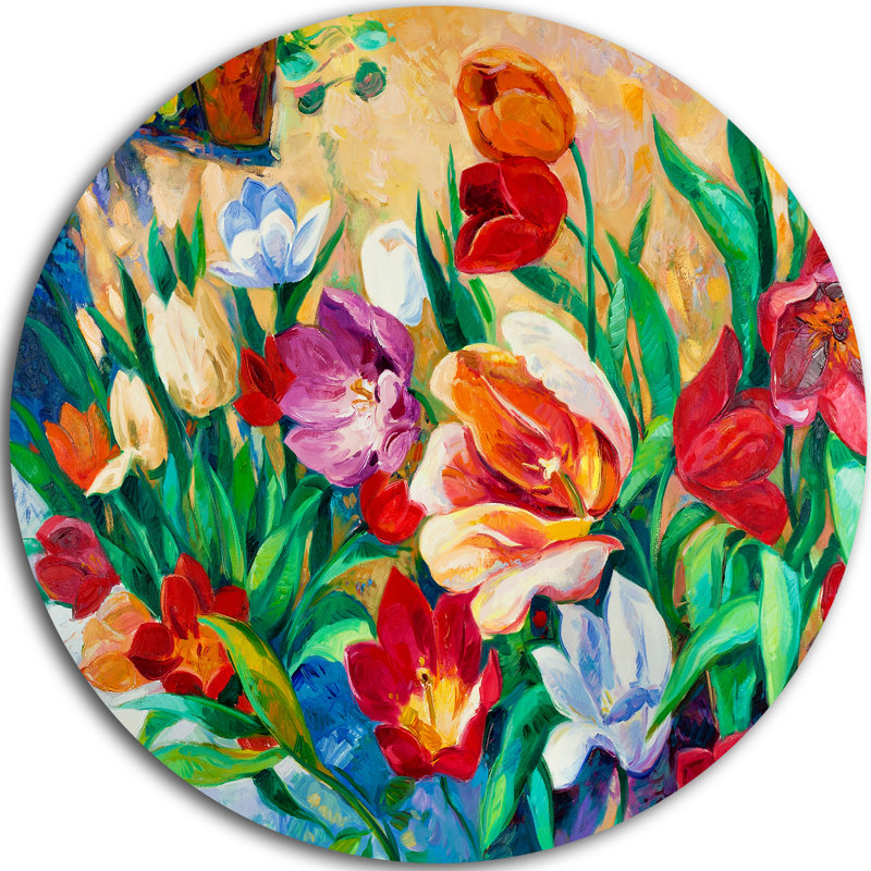 Designart Bouquet Of Colorful Flowers Painting Print On Metal Wayfair