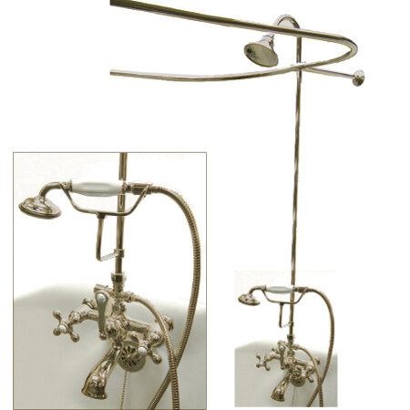 Kingston Brass Vintage Triple Handle Wall Mounted Clawfoot Tub Faucet ...