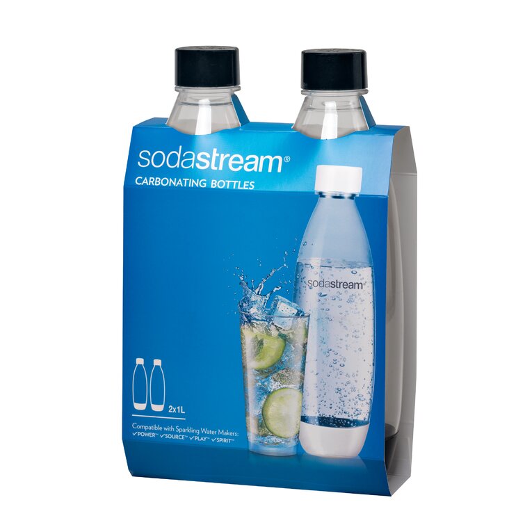 Black & Silver SodaStream Fountain Jet Home Soda Maker Starter Kit- Comes With: 1 Mini CO2 Carbonator & 1 Regular Size Soda Bottle 