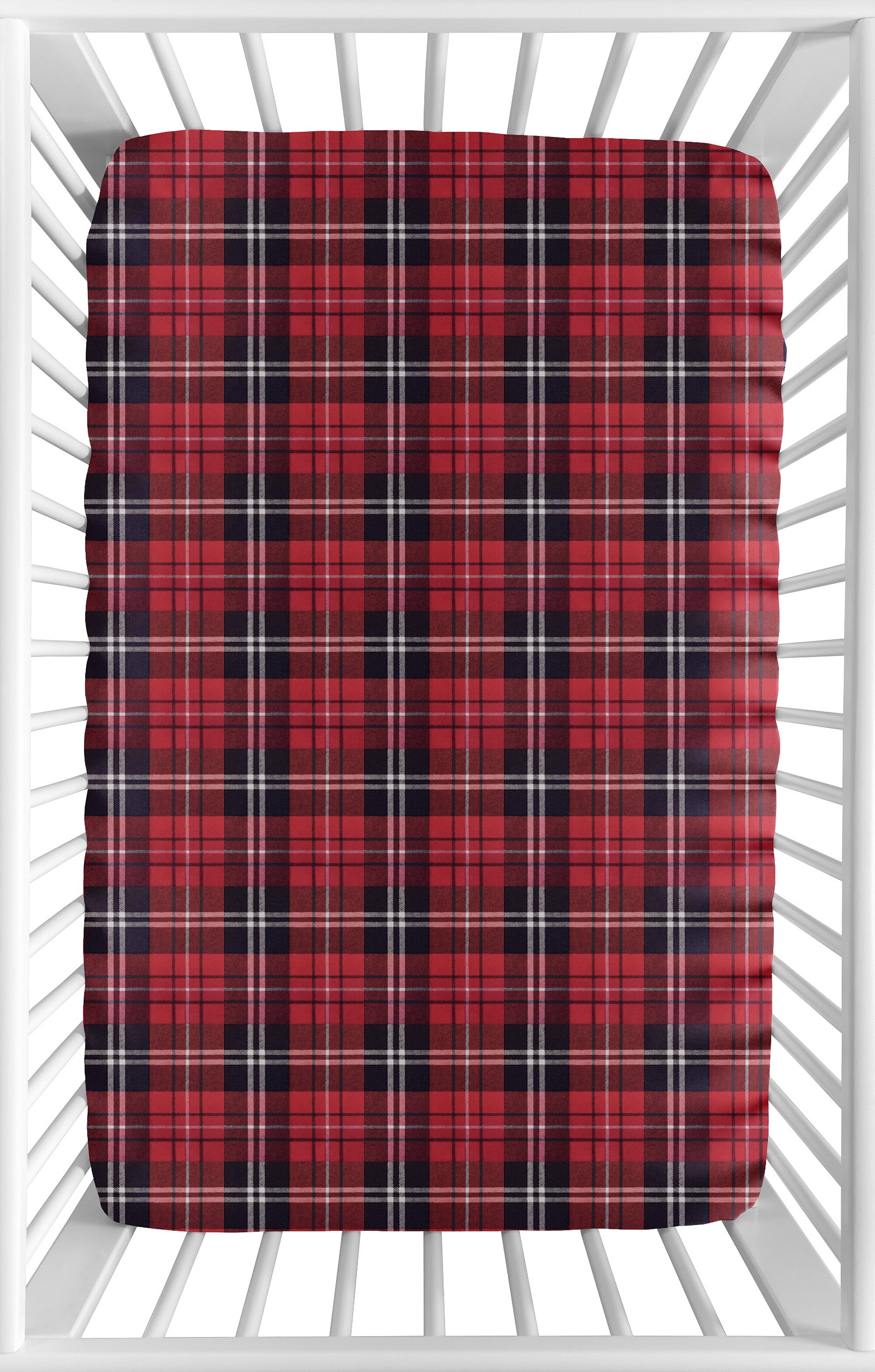 red crib sheet