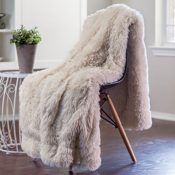 Chanasya Super Soft Sherpa Frosted Tip Shaggy Throw Blanket for Chair Couch Bed 