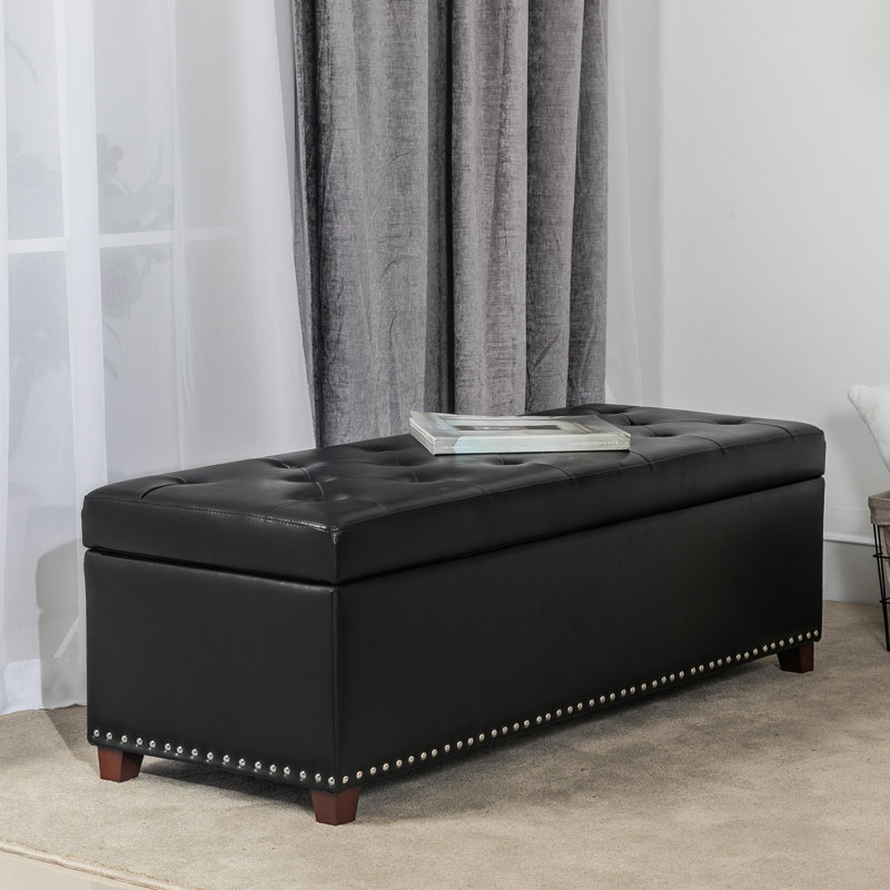Winston Porter Rosaline Faux Leather Flip Top Storage Bench Reviews Wayfair