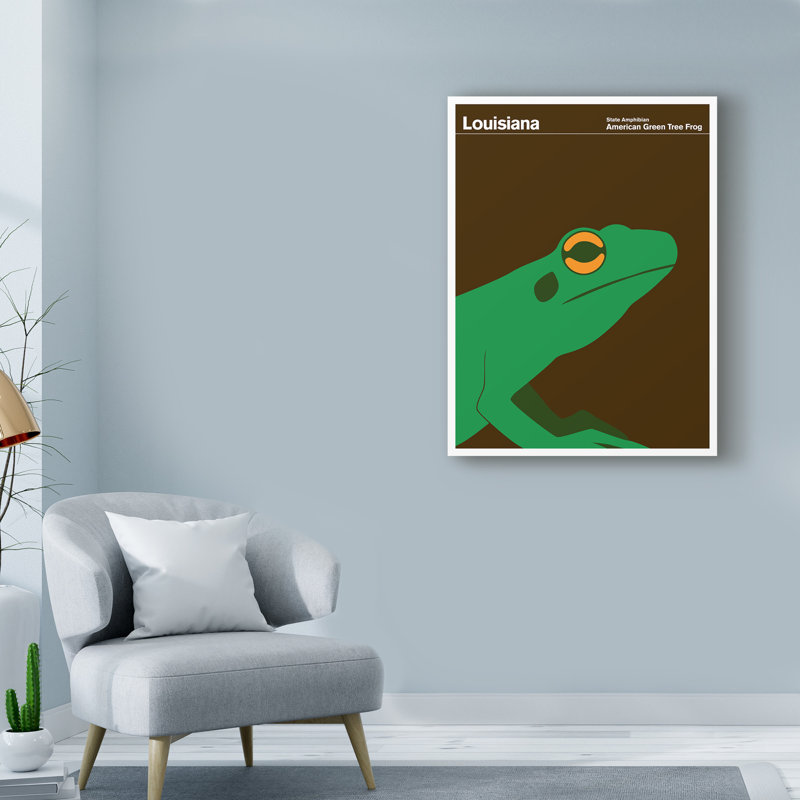 Ebern Designs Louisiana American Green Tree Frog Graphic Art