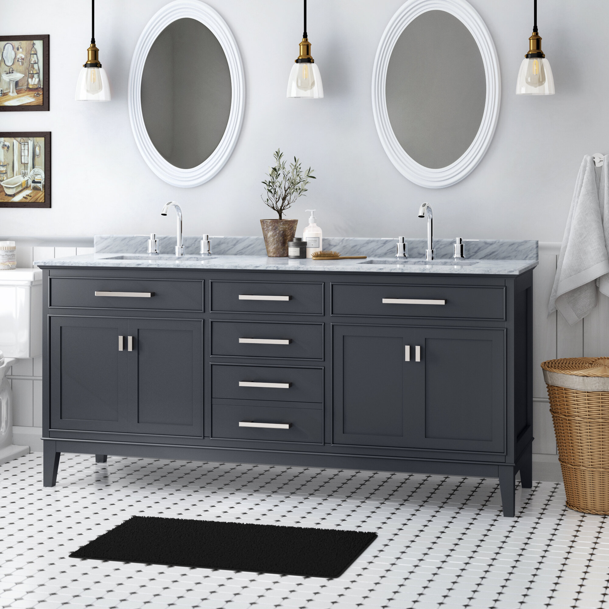 Charlton Home Arminta 72 Double Bathroom Vanity Set Reviews Wayfair