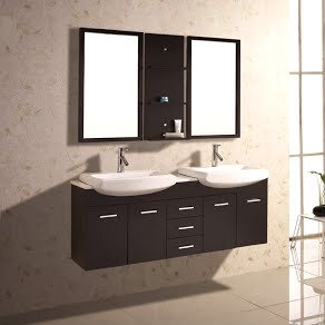 Modest kokols vanity set Kokols 60 Wall Mounteddouble Bathroom Vanity Set With Mirror Wayfair