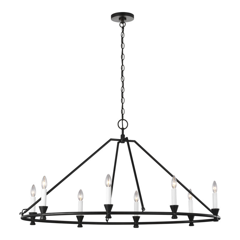 Chapman Myers Keystone 8 Light Candle Style Wagon Wheel Chandelier Perigold