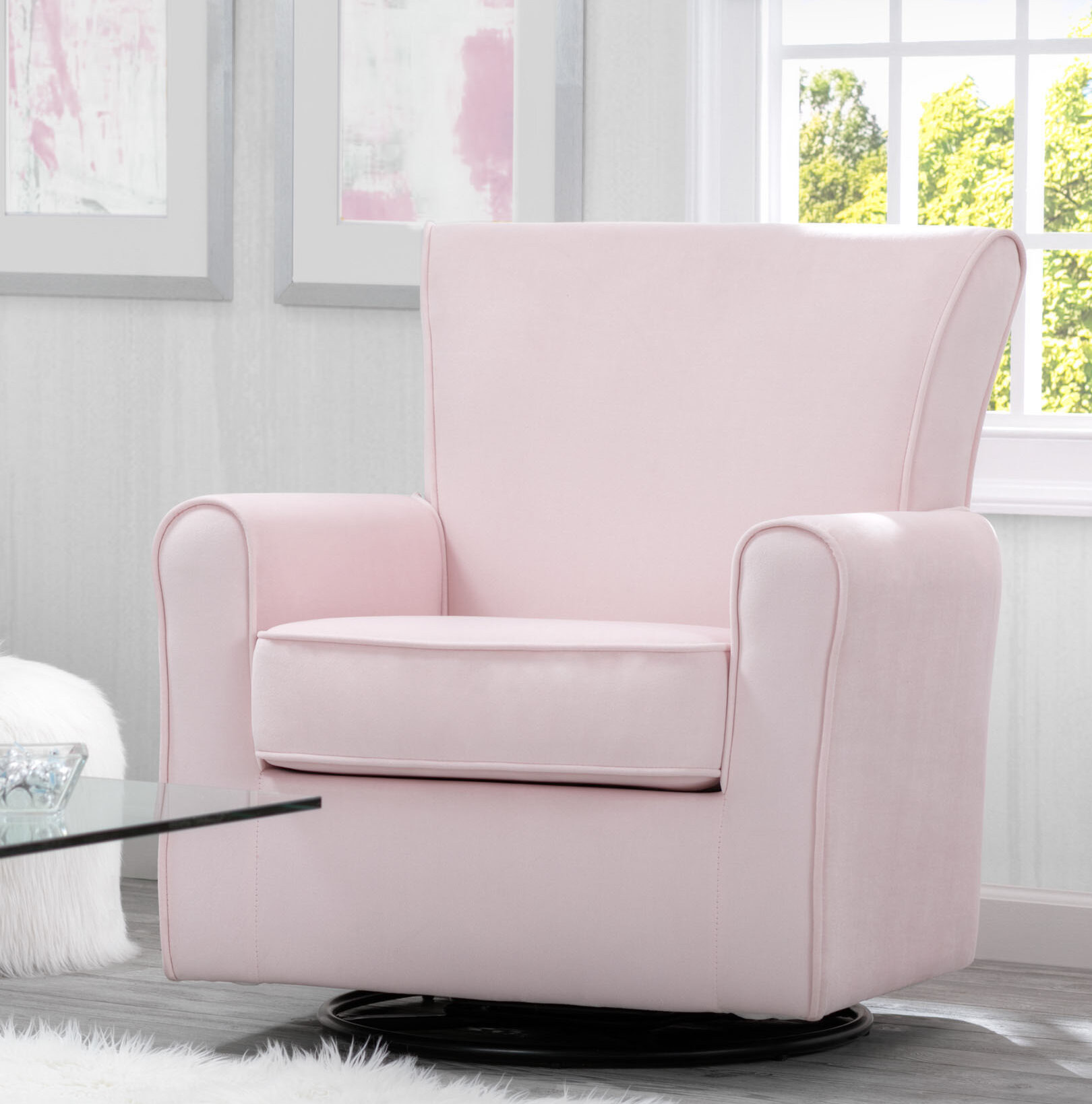 pink swivel glider