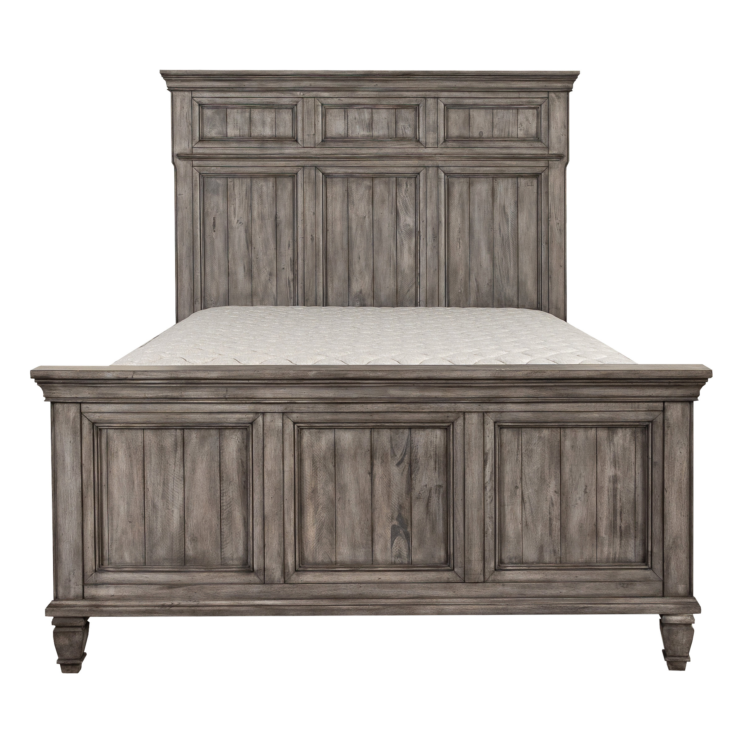 CDecor Home Furnishings Hutchinson Grey Panel Bed with Tall Headboard