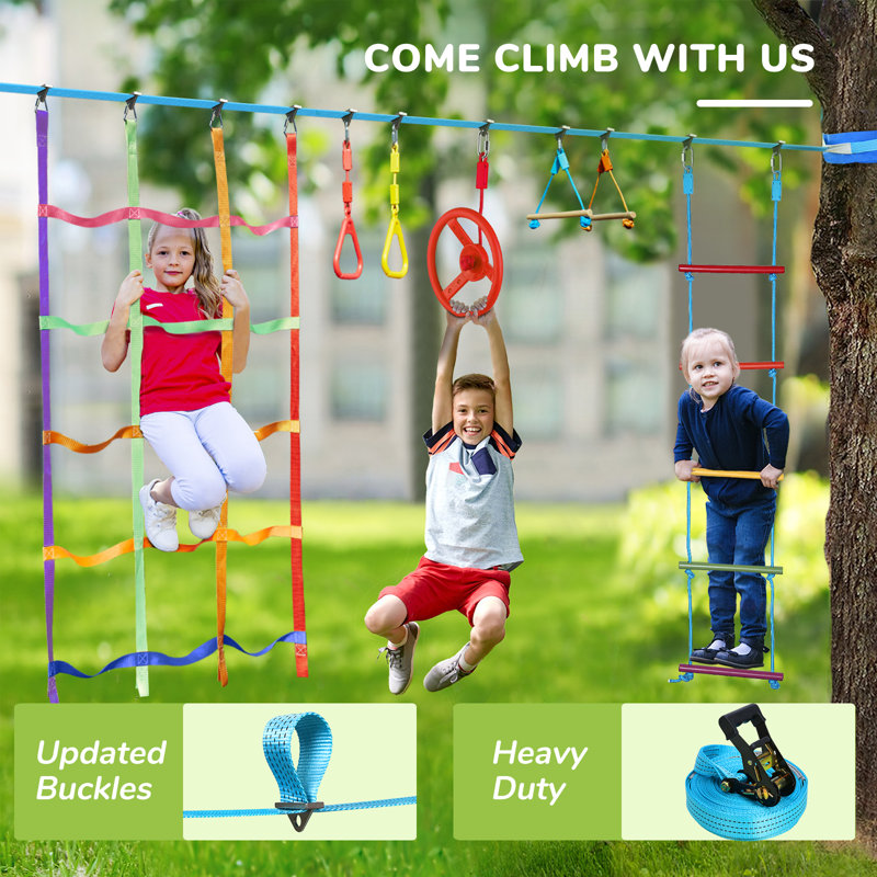 Ninja Warrior Obstacle Course 50ft For Kids Outdoor Playset With