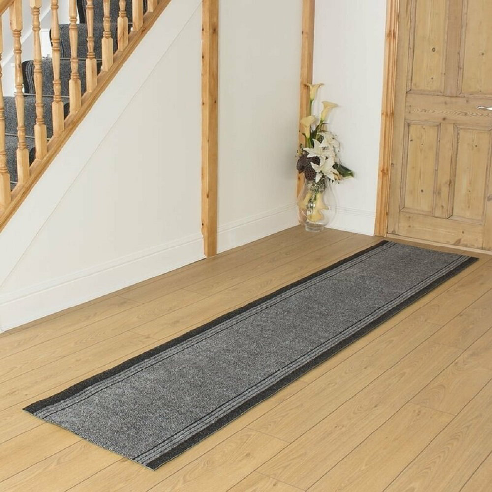 Abby Flatweave Grey Hallway Runner Rug