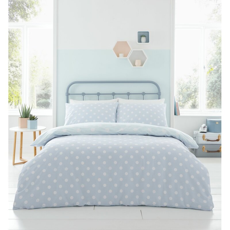 Catherine Lansfield Polka Dot Easy Care Duvet Cover Set ...