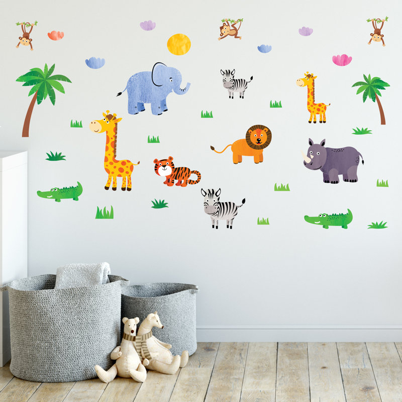 DOTTED ALPHABET LETTERS wall stickers 107 decals school decor nursery ABC animal