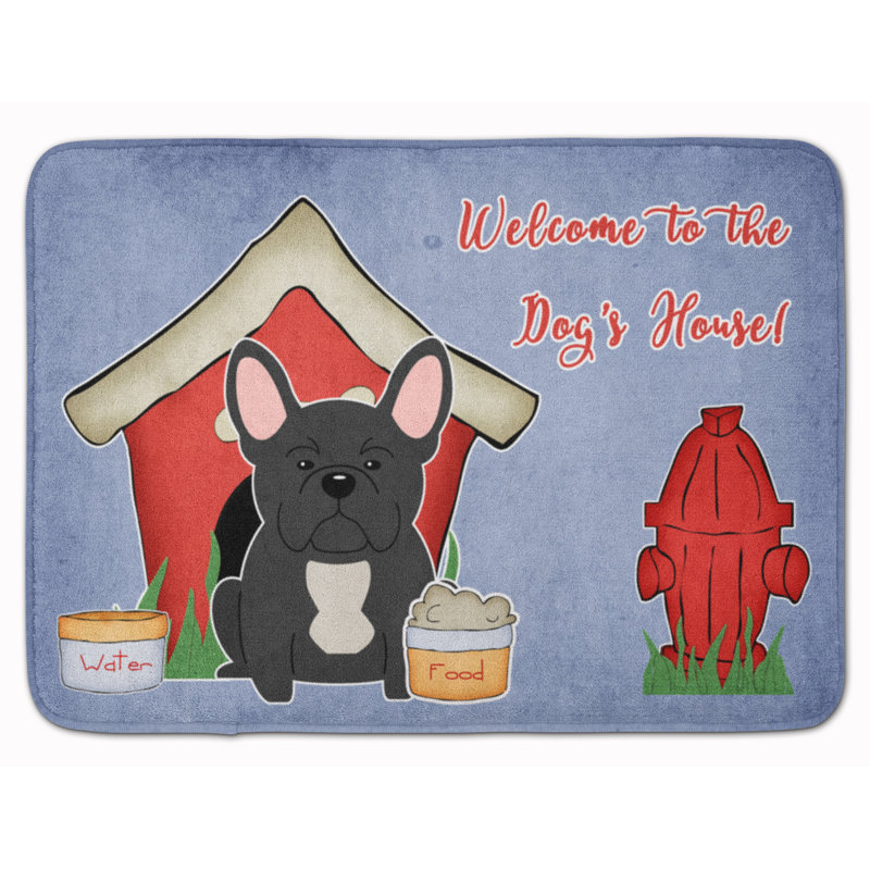 East Urban Home Dog House French Bulldog Rectangle Microfiber Non Slip Animal Print Bath Rug Wayfair