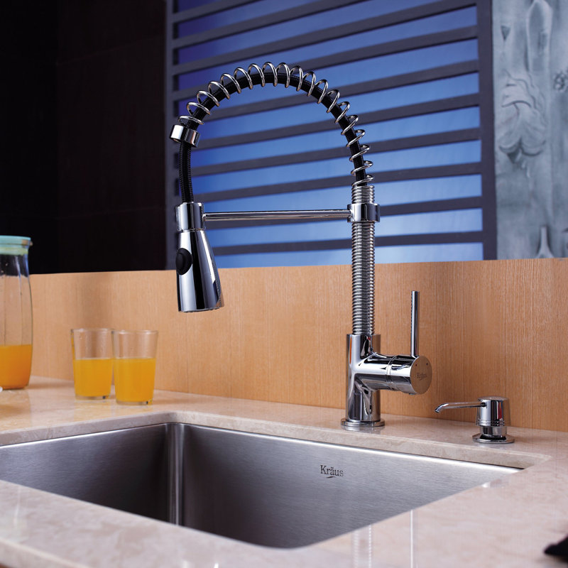 Kraus 23" x 18" Undermount Kitchen Sink with Faucet and Soap Dispenser