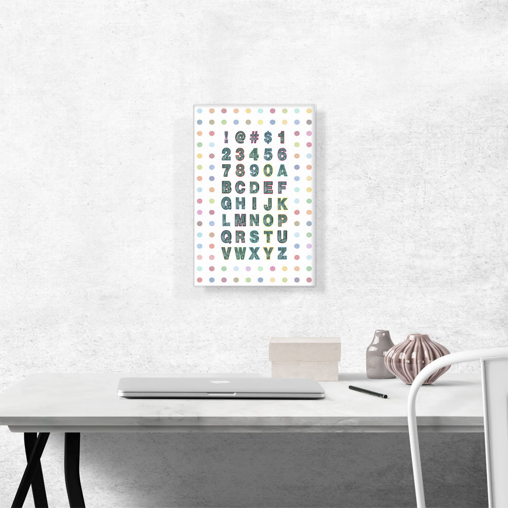 ARTCANVAS Fun Polka Dots Vertical Full Alphabet Wrapped Canvas