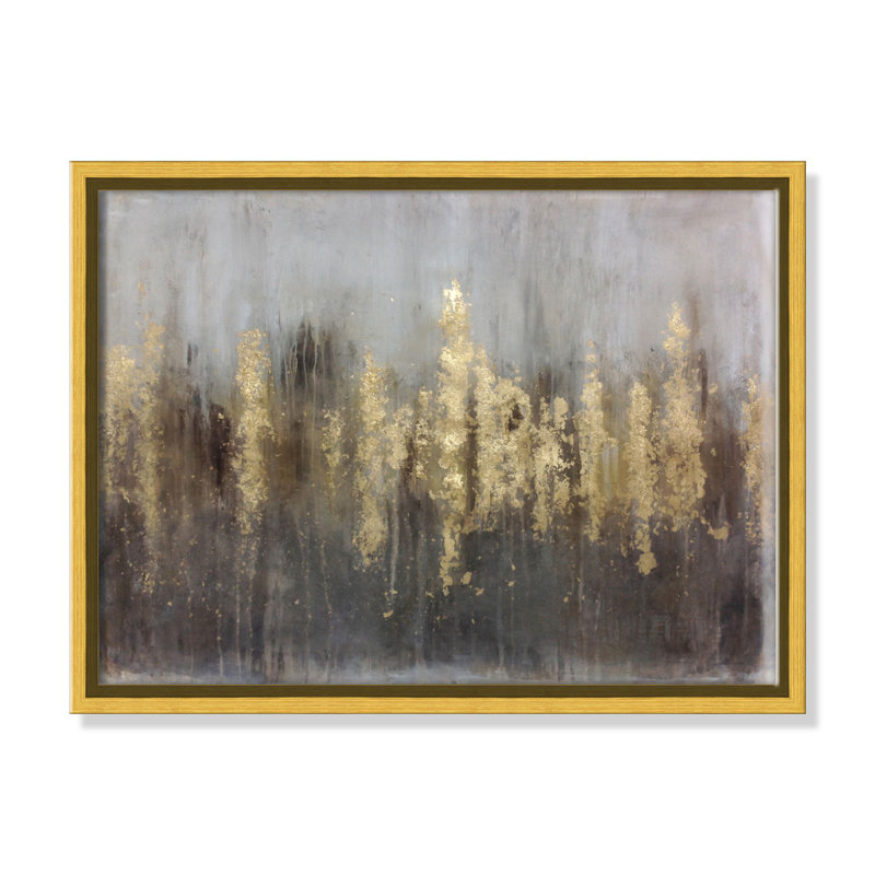Casafinearts Golden Forests Floater Frame Painting On Canvas