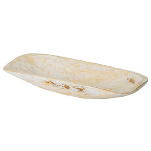 Bellicent Wood Oval Rustic Decorative Bowl