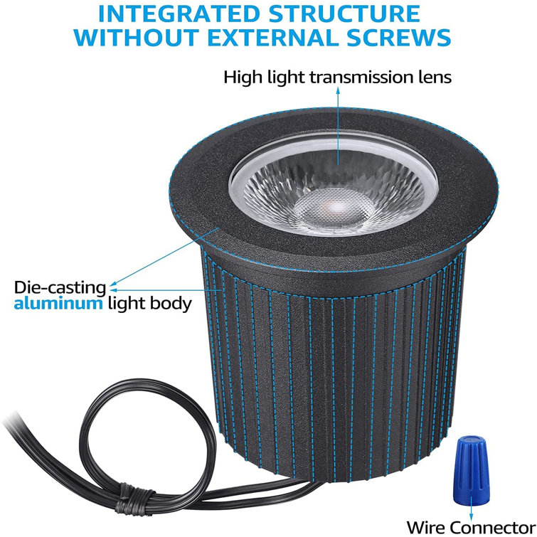 12-24V IP67 Waterproof LED Low Voltage Well Light LEONLITE 7W In-Ground Landscape Lights Patio 3000K Warm White for Yard Garden Linkable Pathway Lights Pack of 6 12-24V IP67 Waterproof LED Low Voltage Well Light LEONLITE 7W In-Ground Landscape Lights Patio 3000K Warm White for Yard Garden Linkable Pathway Lights Pack of 6