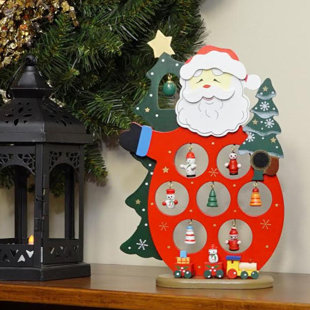 LED Lights Wooden Heart Wreath Star Christmas Decorative Showpiece Xmas Decor