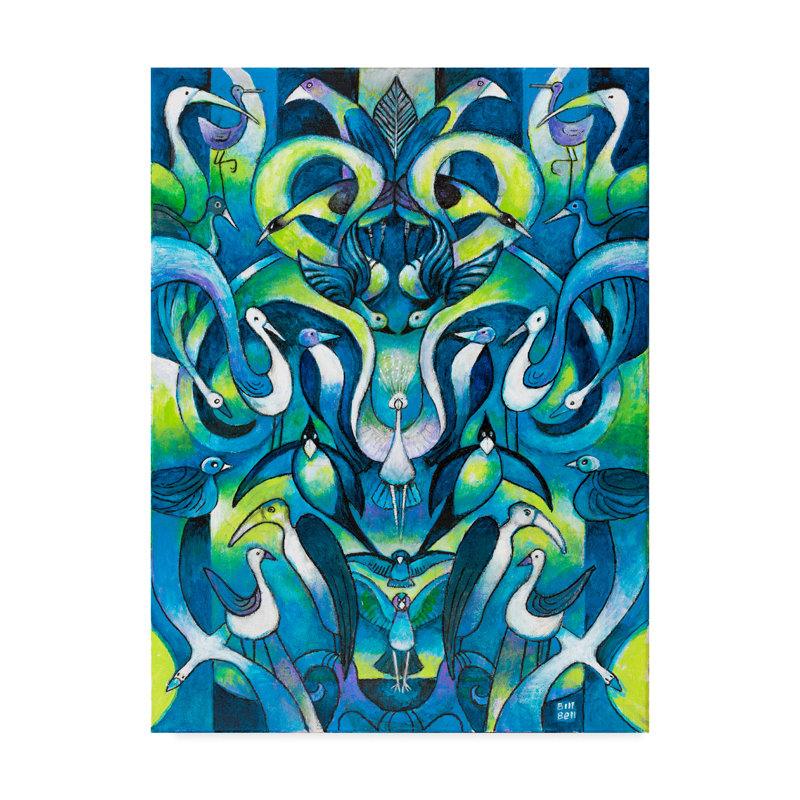 Trademark Art Birds Of A Feather Acrylic Painting Print On