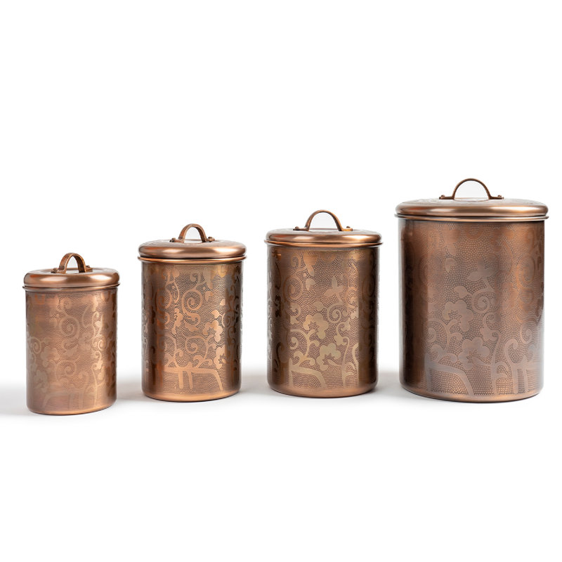 bronze tea coffee sugar canisters