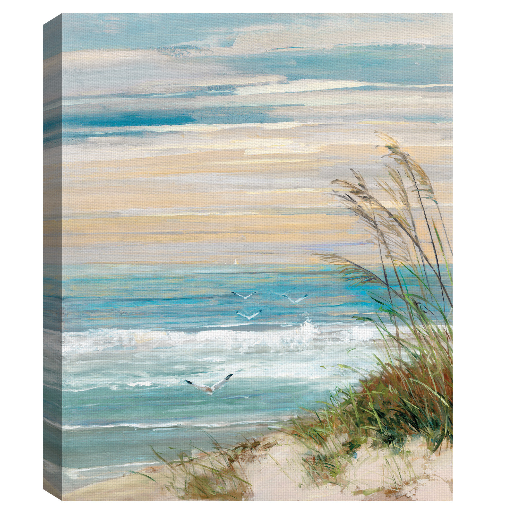 Highland Dunes Beach At Dusk Acrylic Painting Print On Wrapped Canvas Reviews Wayfair