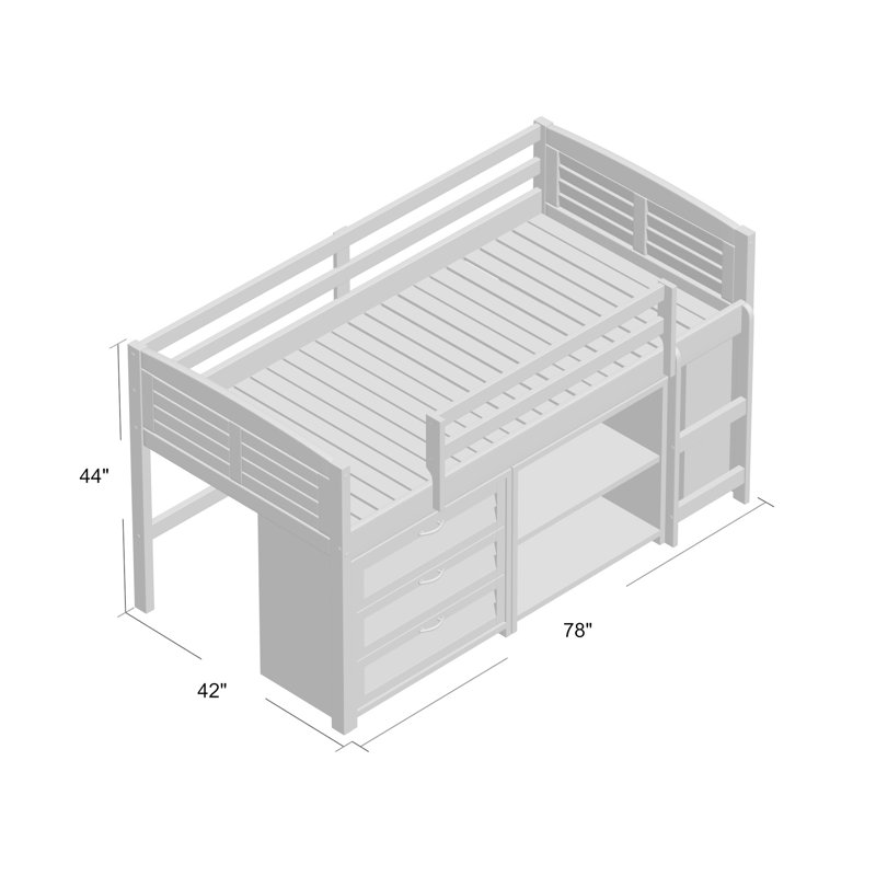 Birch Lane Evan Modern Twin Bed With Drawers And Bookcase