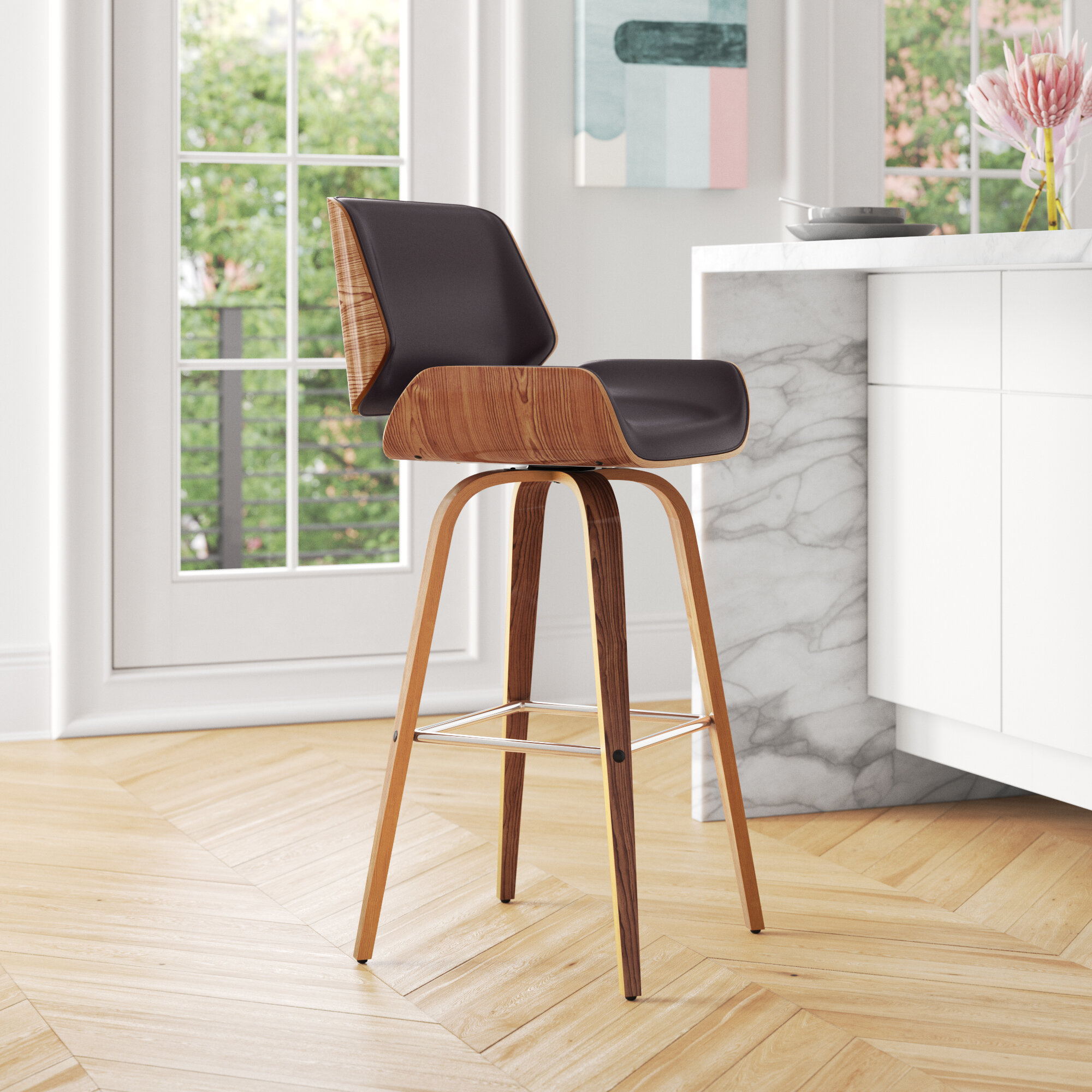 denise 76cm swivel bar stool