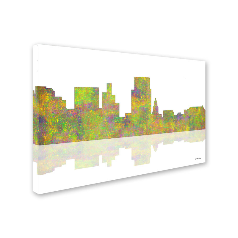 Trademark Art Boise Idaho Skyline Graphic Art On Wrapped Canvas