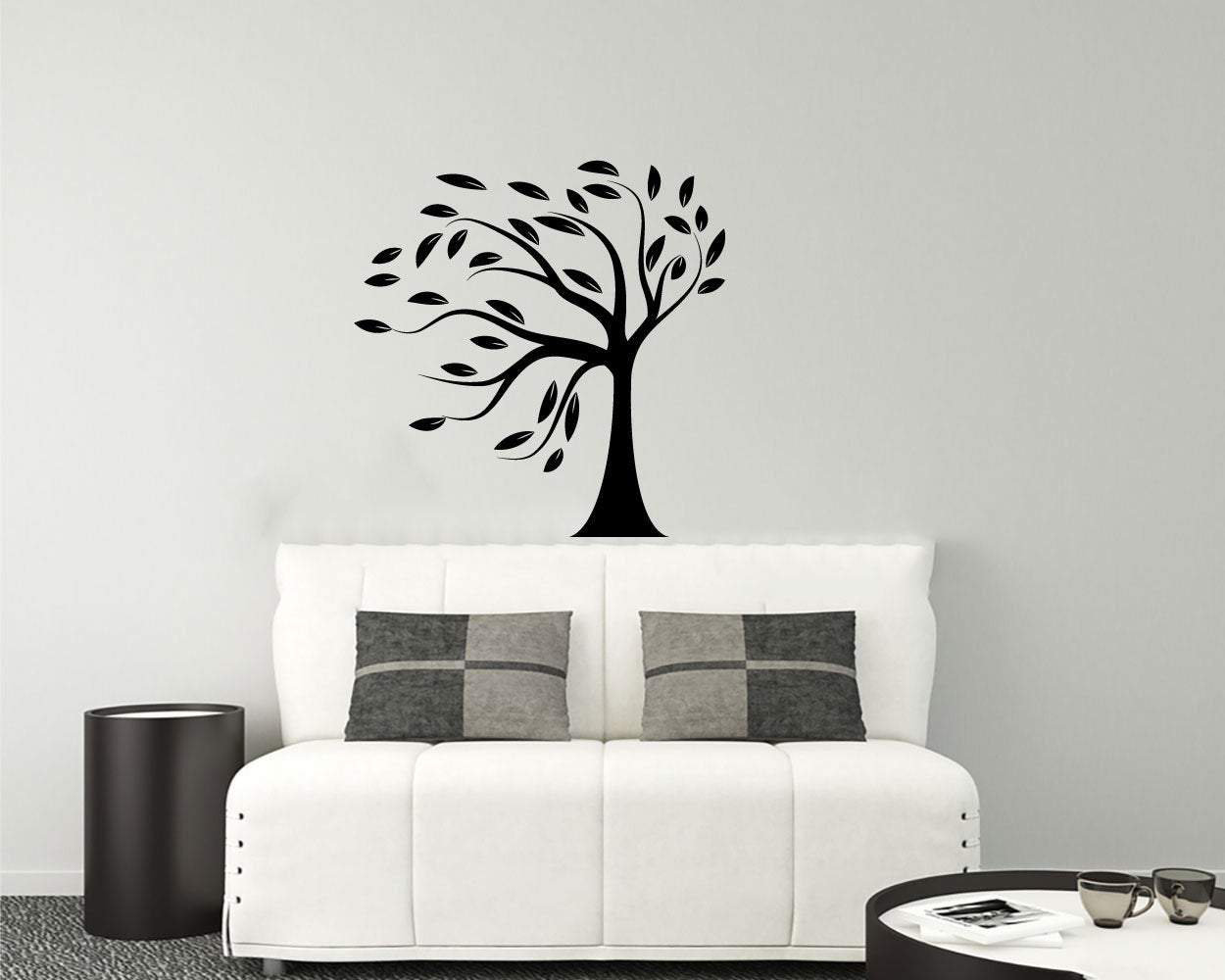 Red Barrel Studio® Curved Tree Silhouette Vinyl Wall Decal Sticker Home