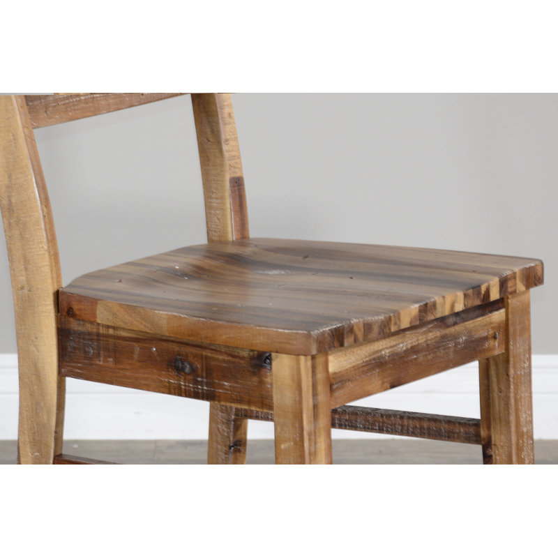Loon Peak Lakey Solid Wood Ladder Back Side Chair In Rustic Acacia