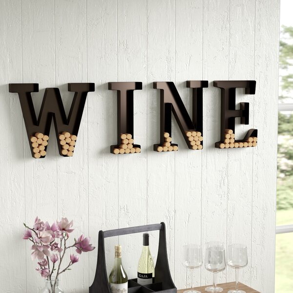 Home Sweet Home Wine Holder Ideal Wine Decor for Kitchen & Home Sankell Wall Mounted Wine Rack Memorable Housewarming Gift Cork Storage Store Red Champagne White Bottle & Glass Holder 