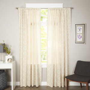 Dauberville Geometric Semi-Sheer Rod Pocket Curtain Panels (Set of 2)